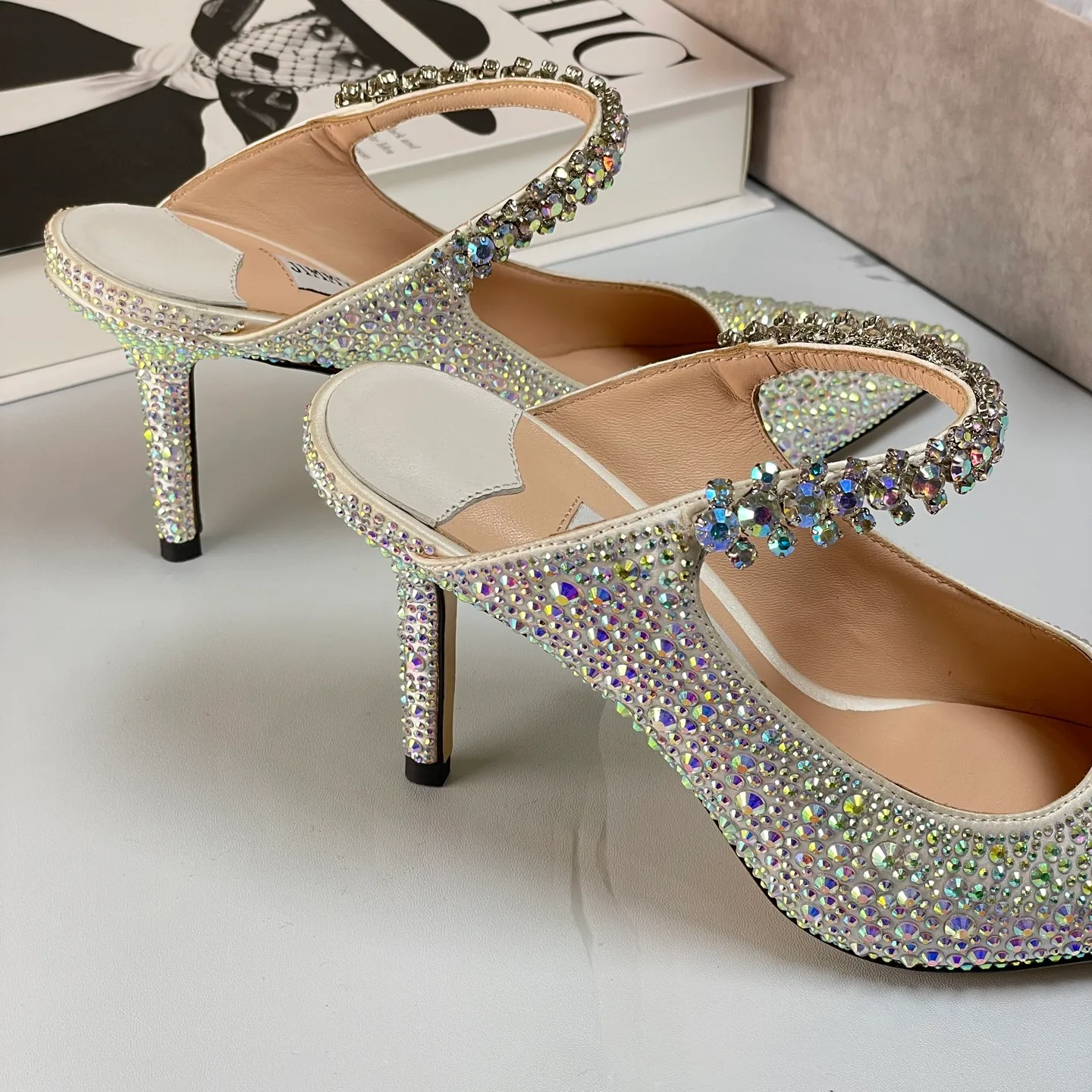 👟👟Ex-factory price 680👟👟 Jimmy Choo BING 65 diamond high heels 35-40 (41 42 43 customized)